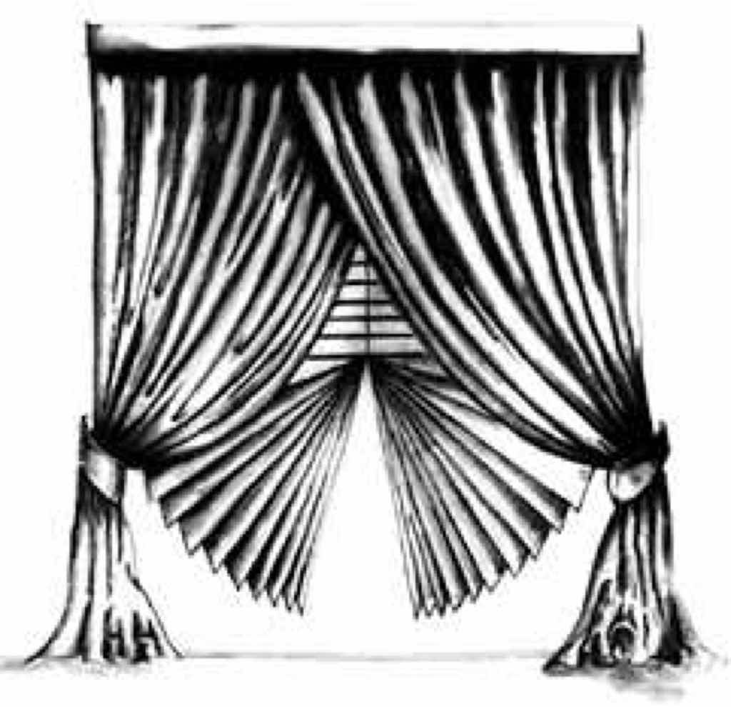 Beispielskizze eines Fächerfaltrollos. Beispielskizze eines Fächerfaltrollos.