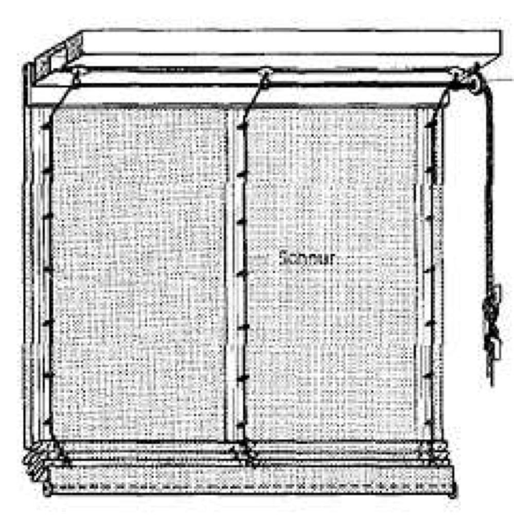 Faltrollo mit Schnurbedienung. Faltrollo mit Schnurbedienung.