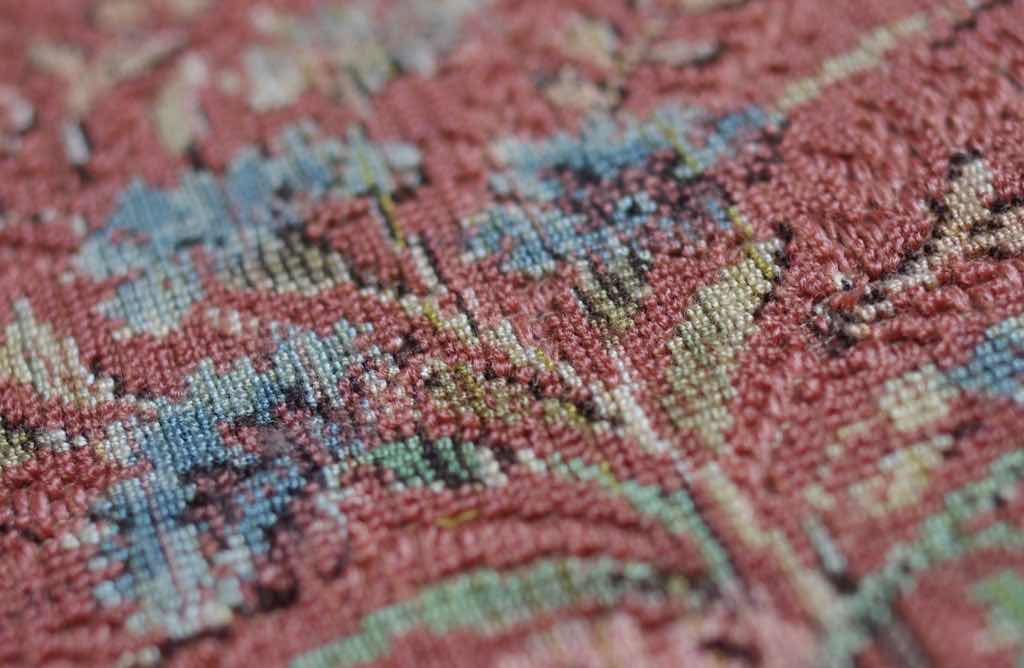 Ausschnitt eines Bouclé-Gewebes.
Ausschnitt eines Bouclé-Gewebes.