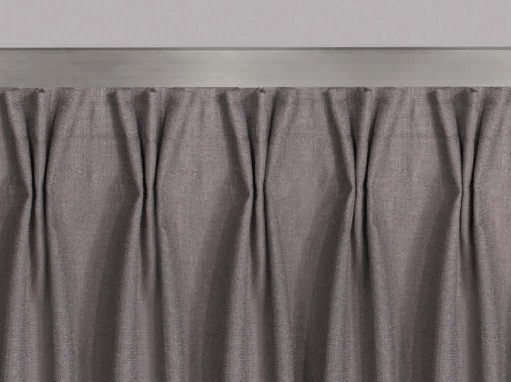 Verwendbar für Schienen und Stangen, auch mit Innenlauf. Für leichte bis schwere Dekostoffe ohne Rapport. Band kann auch gedreht werden. Ideal für bewegliche Dekorationen. 